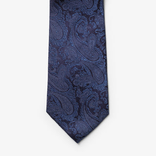 Giftbox Solid Paisley Tie Navy