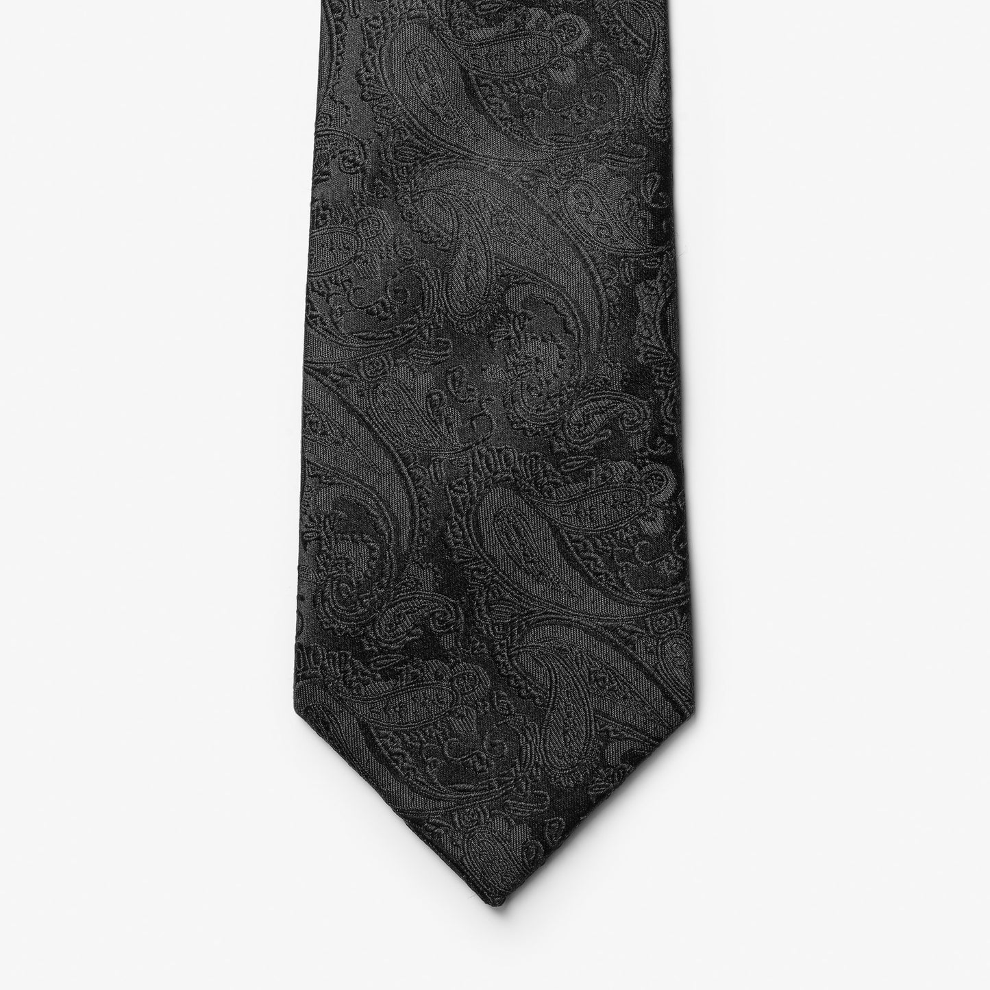 Giftbox Solid Paisley Tie Black