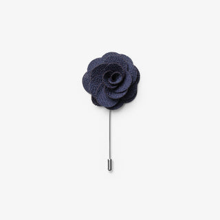 Giftbox Solid Hankie & Lapel Pin Navy