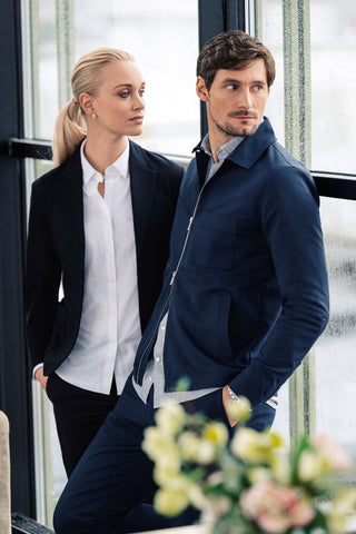 Modern Zip Overshirt Navy