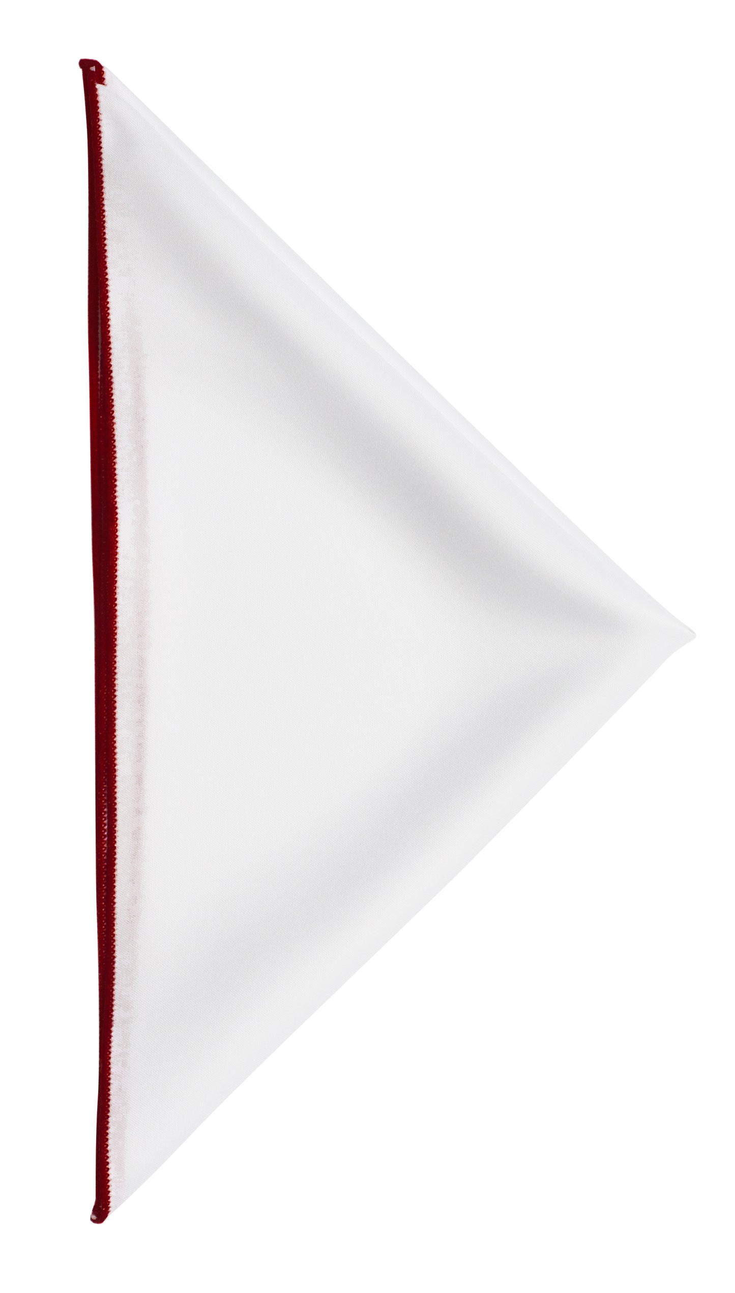 White pocket square - 117 Dk Red