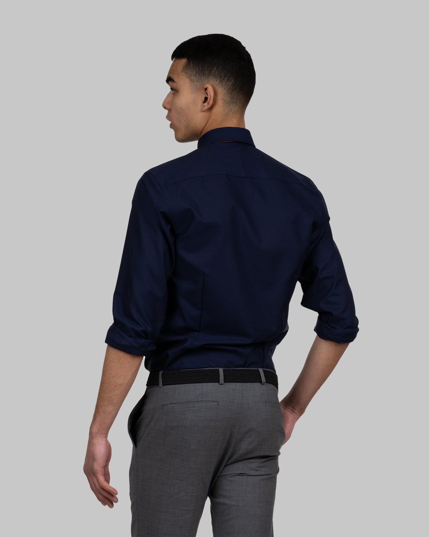 Red Bow 121 Navy Non-Iron Stretch
