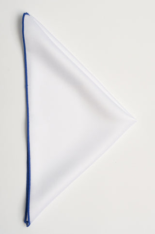 White pocket square - 115 Blue