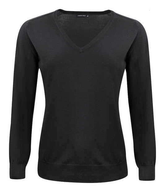 Merino Sweater V-Neck Woman Black