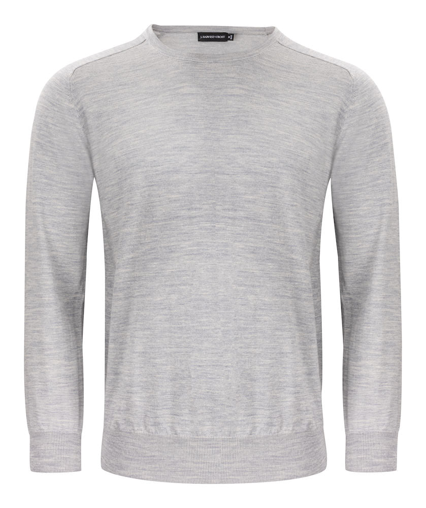 Merino Sweater U-Neck Lt Grey Melange